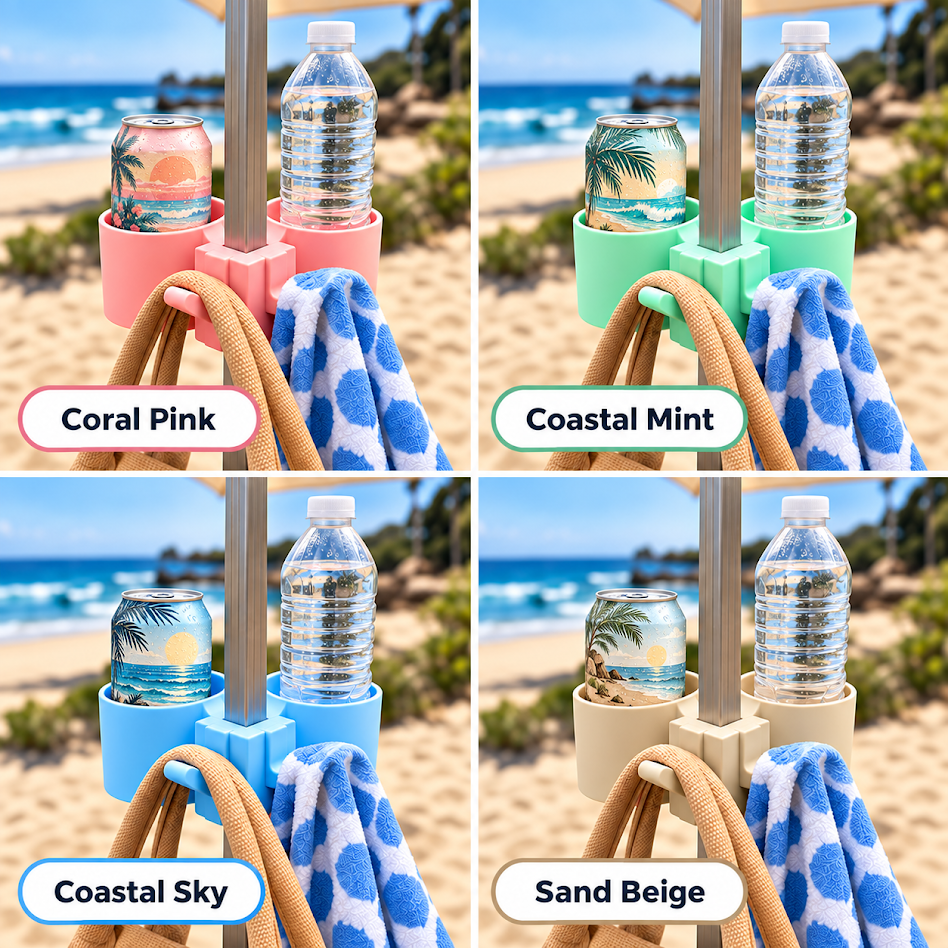Cabana Hub Set - Drink Holder & Hook Organiser for CoolCabana