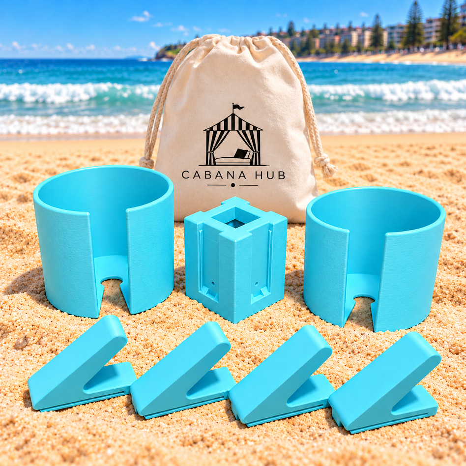 Cabana Hub Set - Drink Holder & Hook Organiser for CoolCabana