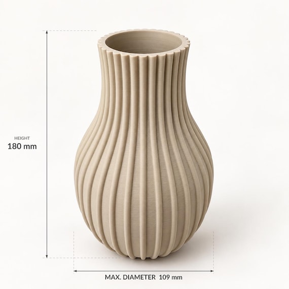 Coastal Cove Bulb Vase for Dried Flowers | Sand Beige | Hamptons Home Decor | Australian Made