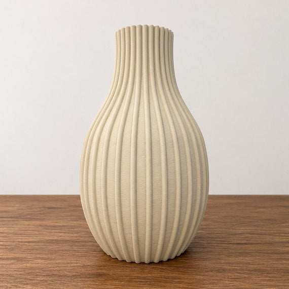 Coastal Cove Bulb Vase for Dried Flowers | Sand Beige | Hamptons Home Decor | Australian Made